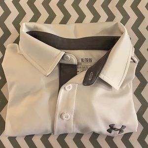 Men’s White Under Armor heat gear polo